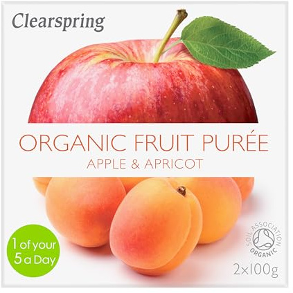 Clearspring Organic Apple and Apricot Fruit Puree 2x100 g (Pack of 12)