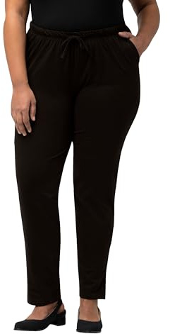 Ulla Popken Womenswear Plus Size Curvy Elastic Waist Bootcut Sports Pants 640831