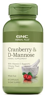 GNC Herbal Plus Cranberry D-Mannose, Urinary Tract Health, 60 Capsules