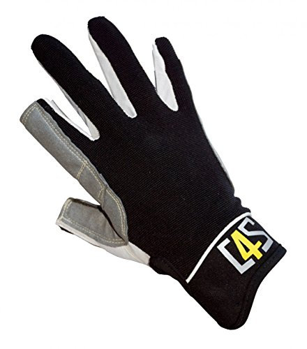 crazy4sailing Unisex Segelhandschuhe Offshore - 2 Finger-frei | Kajak Kanu Wakeboard Rudern | Funktionshandschuhe, Farbe:schwarz, Größe:M