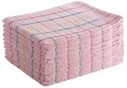 Serpillère bouclée absorbante rose - paquet de 10