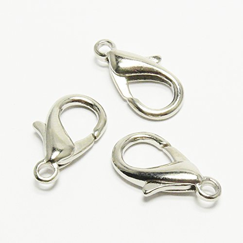 3 große Verschlüsse 21x12mm Karabiner silberfarben Karabinerverschluss -1167