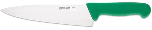 Giesser seit 1776 - Made in Germany - Kochmesser grün, Basic Green, Klinge 20 cm, rutschfest, scharfes Küchenmesser spülmaschinenfest, rostfrei, 8455-20-GR, Grau