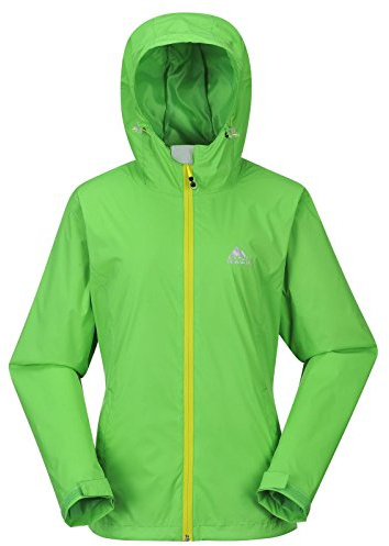 Cox Swain Damen Outdoor Funktions Regenjacke Breaker 8.000mm Wassersäule + 5.000mm atmungsaktiv, Colour: Green/Yellow Zipper, Size: S