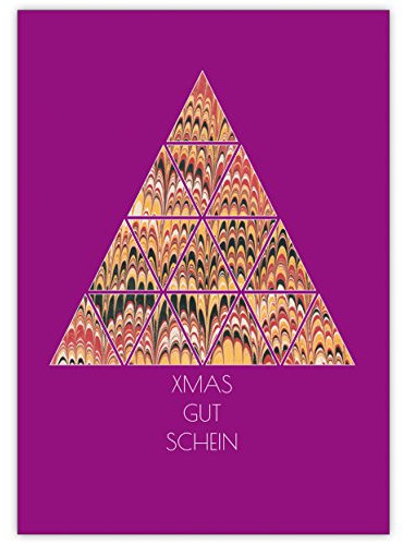 4 Schicke Weihnachtsgutscheine für Sie und Ihn in lila- auch als Geldgeschenk Karten zu Weihnachten: Xmas Gut Schein • Weihnachtsgrußkarten inkl Umschläge zu Neujahr für Familie, Freunde, Firma