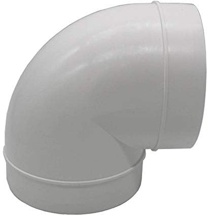 Kair 90 Degree Elbow Bend 125mm - 5 inch Round Plastic Ducting Joint to Connect Round Duct Pipe or Flexible Hose