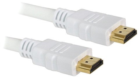 AQUARIUS 1M High Speed HDMI Lead Cable 3D HD Version 1.4 V1.4 White with Gold Connectors