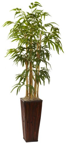Nearly Natural 4ft. Bamboo with Decorative Planter