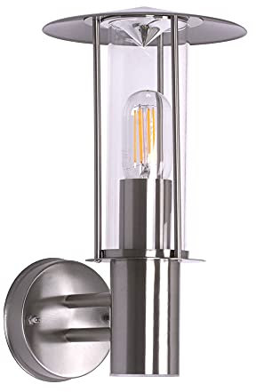 max K O M F O R T Aussenleuchte Aussenlampe Wandleuchte Wandlampe Edelstahl Glas E27 Fassung 258A