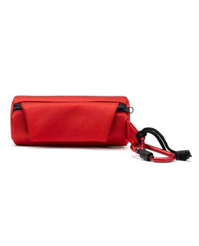 lionto Futterbeutel für Hunde, wasserabweisender Leckerlibeutel, Rot | Trainingsbeutel mit Reißverschluss, Karabinerhaken & Kordelzug, strapazierfähige Leckerlitasche für Hunde, 18 x 7 x 7 cm