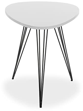 Versa Seatle Beistelltisch für das Wohnzimmer, Schlafzimmer oder die Küche. Moderner, niedriger Tisch, Maßnahmen (H x L x B) 60 x 50 x 50 cm, Holz und Metall, Farbe: Schwarz und weiß