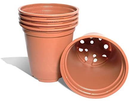 Elixir Gardens 9cm Thermoformed Seed Starting Seedling Terracotta Recycled Plastic Plant Pot/Flower Pots x 100…
