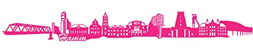 Samunshi® Wandtattoo Hamm Skyline Wandaufkleber 250 x 31cm pink
