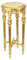 Casa Padrino Barock Beistelltisch mit cremefarbener Marmorplatte Rund Gold 70 x 35 cm Antik Stil - Telefon Blumen Tisch