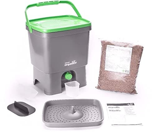 Skaza 019750029 Composteur Organico & Activateur, Gris/Vert