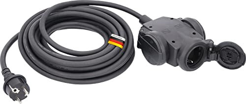 as - Schwabe 3-fach Verteilersteckdose 230 V / 16 A – Vollgummi Stromverteiler, mit 0,3 m schwerer Gummischlauchleitung H07RN-F 3G1,5 – Mehrfach-Verteilersteckdose – IP44 – Made in Germany, 60450