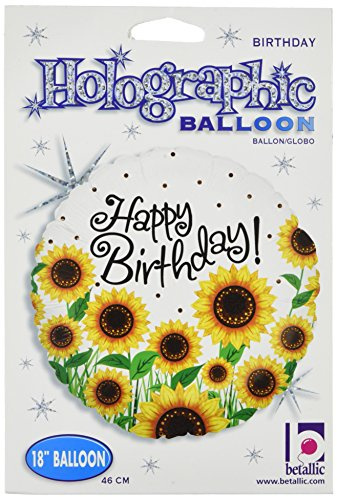 Shindigz F86682P Karaloon 1 Folienballon Geburtstag Sonne Blumen, Höhe 46 cm, Aluminium, Mehrfarbig, 45,7 cm