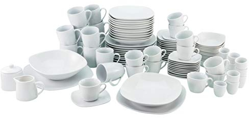 Creatable, 13779, Serie Square weiss, Geschirrset Kombiservice 100 teilig