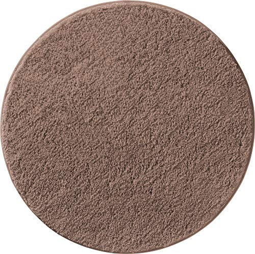 Erwin Müller Badematte, Badteppich, Badvorleger Rhodos Uni rutschhemmend braun Größe rund: 90 cm Ø - ultraweich, extrem saugfähig, flusenarm