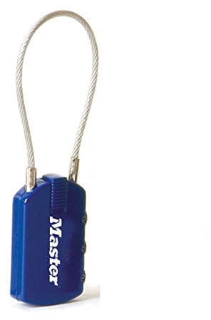 Master Lock 4684EURD Lucchetto con combinazione ed etichetta porta-indirizzo, Colore casuale, 6.5 x 3 x 1.1 cm, multicolore (blu/nero/argento)