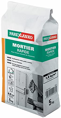 Parexlanko - Enduit de Lissage - Blanc - Lissage et surfaçage des murs intérieurs et plafonds - Excellent pouvoir couvrant - Application facile - 5kg