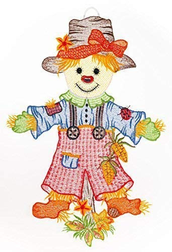 Plauener Spitze FensterbildVogelscheuche Fensterschmuck Fensterdeko Bilder Deko Fenster