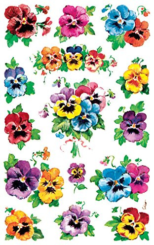 AVERY Zweckform 4398 Deko Sticker Stiefmütterchen 45 Aufkleber