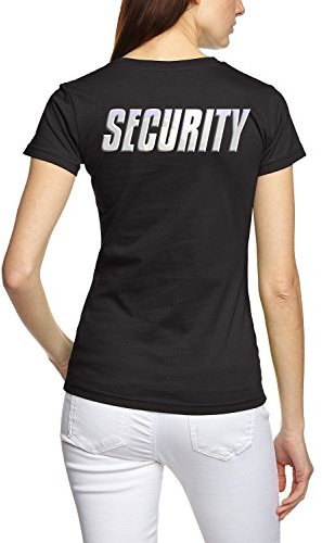 Security Damen T-Shirt + Cap ! Druck vo+hi ! schwarz Gr.XXL