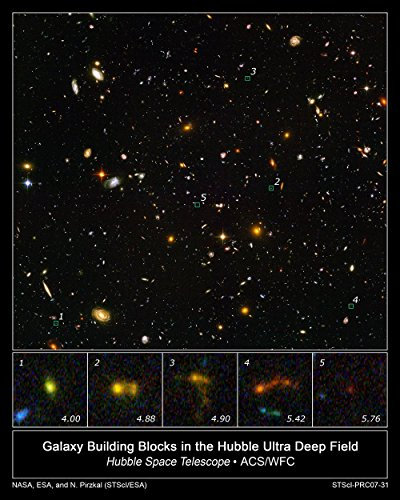 Hubble Telescope - Galaxy Building Blocks in Ultra Deep Field - Extra Large - Semi Gloss Print