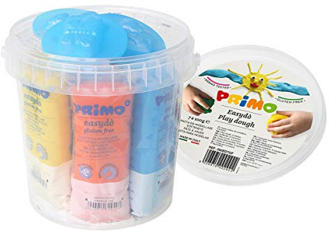 Morocolor PRIMO, 7 Blöcke à 100 g Easy Do Modelliermasse und Formen, weiche Modellierpaste, leuchtende Farben und kreative Formen, elastisch und formbar, glutenfrei