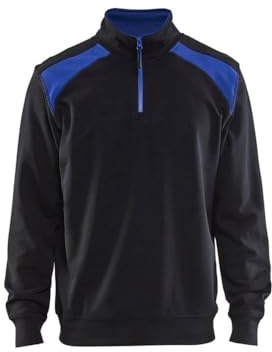 Blakläder Sweater mit 1/2-Reißverschluss Größe, 1 Stück, 4XL, schwarz/kornblau, 3353115899854XL
