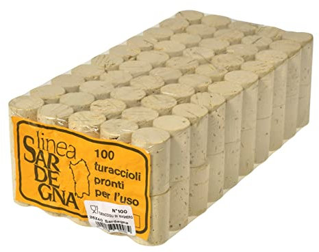 HOME 8446200 Confezione 100 Tappi Sughero Sardegna 26X40 Bottiglie Arredo Tavola