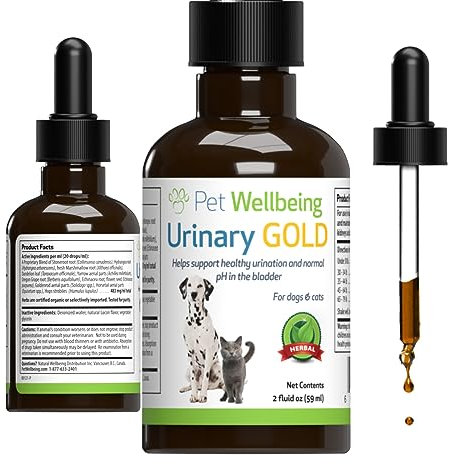 Pet Wellbeing Urinary Gold for Dogs - Supports Urinary Tract Health, Normal Frequency, Healthy Immune Response, Stoneroot, Hydrangea - Veterinarian-Formulated Herbal Supplement 2 oz (59 ml)