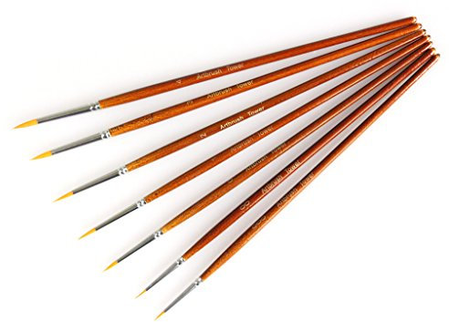 Artbrush Tower Fine Detail Paint Brush Set - 7 Pieces Miniature Brushes for Watercolor/Acrylic Painting