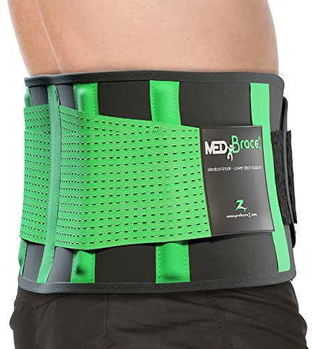 MEDiBrace Rückenstützgürtel Rückenbandage, Lendenwirbelstütze für unteren Rücken mit Verstellbarer Rückengurt und Stützstreben zur Rückenschmerzen Linderung