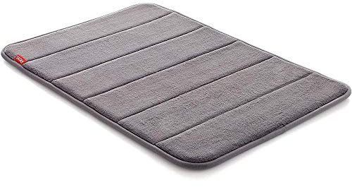 TATAY Alfombra de Baño Nuvola, 100% Microfibra, Antideslizante, Absorvente, Secado Rápido, Suave, Efecto Memoria, Apto Lavadora, Gris, Medidas 40 x 60 cm