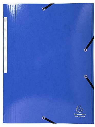 Exacompta Sammelmappe Iderama mit 3 Klappen und Gummizug 425g/m2, A4, Maxi Kapazität Manila-Karton, dunkelblau