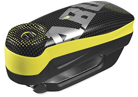 ABUS Bremsscheibenschloss Detecto 7000 RS1 – Motorradschloss mit Alarm – pixel yellow
