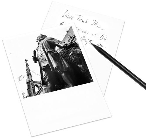 Postkarte Leipzig im Retro-Stil - Motiv: Bach-Denkmal