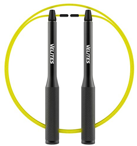 Velites Cuerda de Saltar lastrada para Crosstraining, Boxeo y Fitness Fire 2.0 Ideal para Saltos Dobles | Comba de Velocidad de Aluminio (Lastres no incluidos)