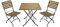 DEGAMO Garten Sitzgruppe Klappgarnitur Jakarta 3-teilig, Flachstahl schwarz + Teak Holz naturfarben geölt, FSC®-Zertifiziert, Outdoor