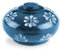 Räucherstäbchenhalter Räuchergefäß Blume Ø 7,5 cm, Speckstein Blau, Specksteinschale Schale Mit Deckel, Räuchern Oder Aufbewahrung Dose