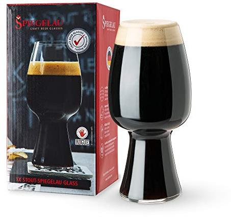 Spiegelau Craft Beer Stout Glass, Set of 1, European-Made Lead-Free Crystal, Modern Beer Glasses, Dishwasher Safe, Professional Quality Beer Pint Glass Gift Set, 21 oz
