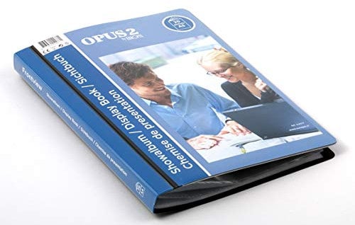 Europel Livre d’affichage de vue avant (20 pochettes transparentes) | Portfolio A5 et dossier de projet pour les réunions et conférences | Pochette transparente en polypropylène | Noir