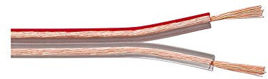 Goobay 15123 Cable de altavoz con conductor 2 x 0,75mm² de cobre libre de oxígeno, 25 metros, transparente