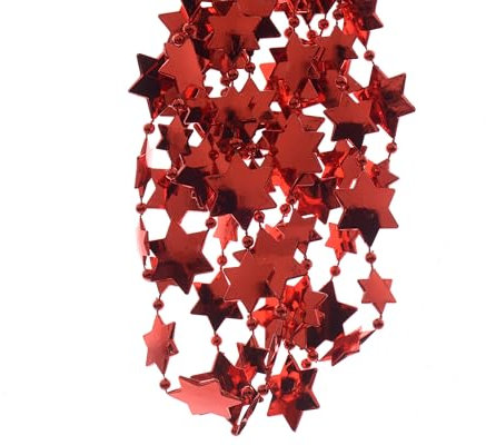 Kleine Glänzende Girlande mit Sternen Und Kleinen Perlen, 2,7 M Christmas Red