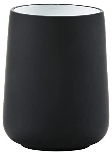 Zone Denmark Nova Porcelain Toothbrush Cup with Soft Touch Coating Diameter 8 cm Height 10 cm Black