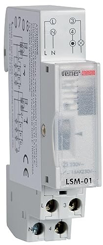 VEMER VE073300 LSM-01 - Temporizzatore Luci Scale Elettromeccanico da Barra Din, Grigio Chiaro