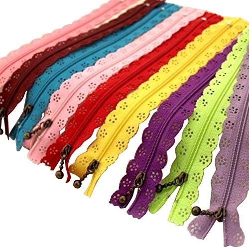 HugeStore 20cm Spitze Reißverschlüsse Nylon Zippers Reißverschluss Für Bekleidung und Handwerk 20 STK