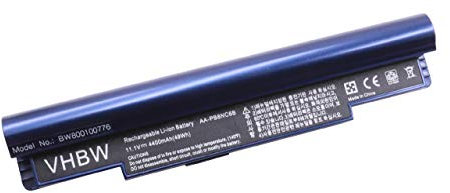 vhbw Akku kompatibel mit Samsung N110, N120, N130, N140, N510, NC10, NC20, ND10, ND20 Notebook (4400 mAh, 11,1 V, Li-Ion) blau